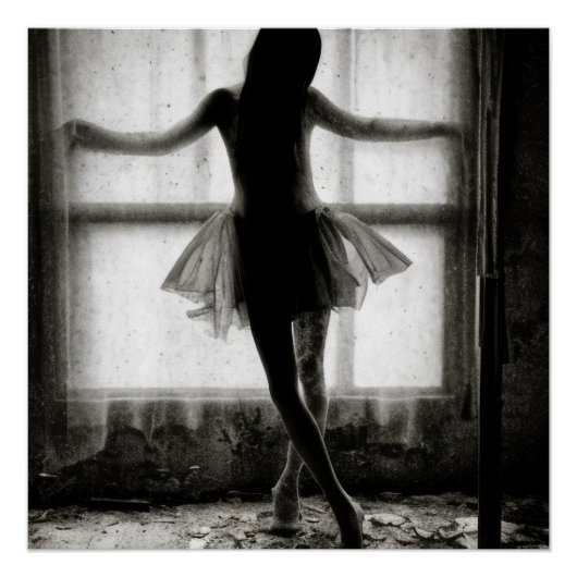 Tanzender Schatten am Fenster Poster (Vorderseite)