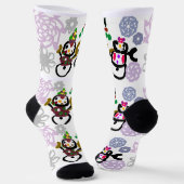 Tanzender Schneemann und Schneefrau Socken (Gewinkelt)
