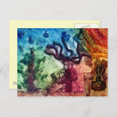 Tanzender Stammesmann Postkarte (Vorne/Hinten)