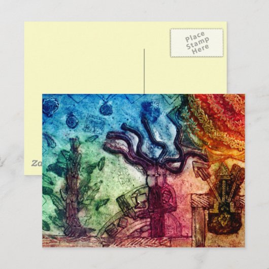 Tanzender Stammesmann Postkarte (Vorne/Hinten)