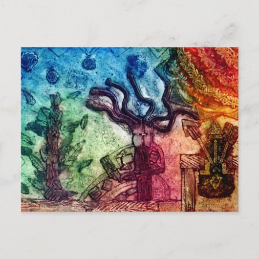 Tanzender Stammesmann Postkarte (Vorderseite)