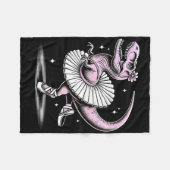 Tanzender T-Rex im Tutu und Pantoffeln Fleecedecke (Vorderseite (Horizontal))