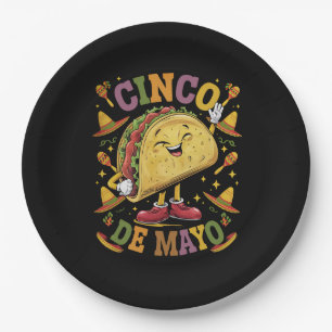 Tanzender Taco Lustige Cinco De Mayo Fiesta-Party Pappteller
