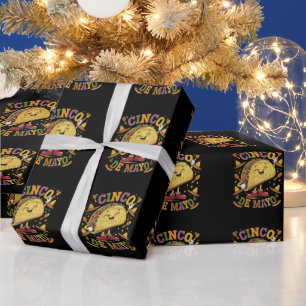 Tanzender Taco Lustiger Cinco De Mayo Fiesta-Party Geschenkpapier