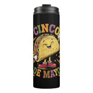 Tanzender Taco Lustiger Cinco De Mayo Fiesta-Party Thermosbecher