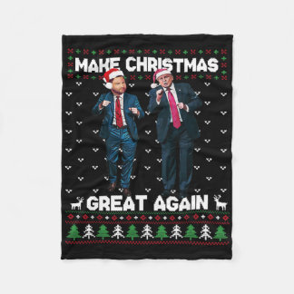 Tanzender Trump Santa und Dj Vance machen Weihnach Fleecedecke
