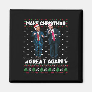 Tanzender Trump Santa und Dj Vance machen Weihnach Magnet