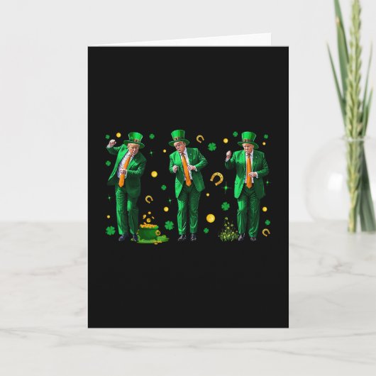 Tanzender Trump St. Patrick's Day Karte (Vorderseite)