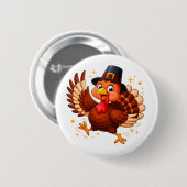 Tanzender Truthahn Button (Vorne & Hinten)