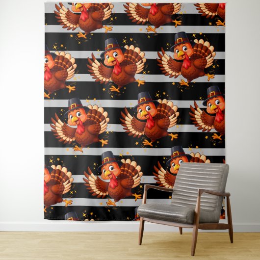 Tanzender Truthahn Wandteppich (Beispiel)