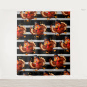 Tanzender Truthahn Wandteppich (Vorderseite)