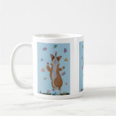 Tanzender walisischer Corgi mit Schmetterlingen Kaffeetasse (Links)