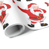 Tanzender Weihnachtsmann Geschenkpapier (Rolleneckpunkt)
