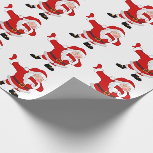 Tanzender Weihnachtsmann Geschenkpapier (Ecke)