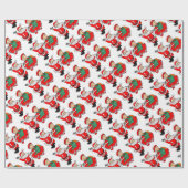 Tanzender Weihnachtsmann Geschenkpapier (Flach)