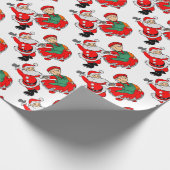 Tanzender Weihnachtsmann Geschenkpapier (Ecke)