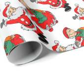 Tanzender Weihnachtsmann Geschenkpapier (Rolleneckpunkt)