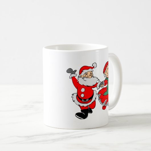 Tanzender Weihnachtsmann Kaffeetasse (VorderseiteRechts)