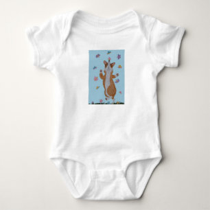 Tanzender Welsh Corgi mit Schmetterlingen Baby Strampler