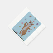 Tanzender Welsh Corgi mit Schmetterlingen Serviette (Ecke)