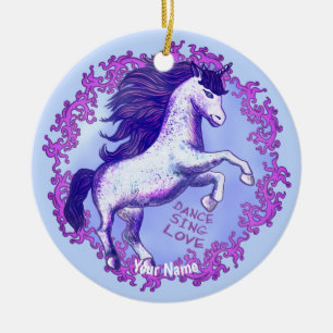 Tanzendes Einhorn Keramik Ornament
