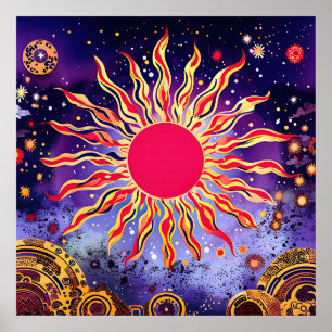 „Tanzendes Feuer des Kosmos“ Die Sonne Poster