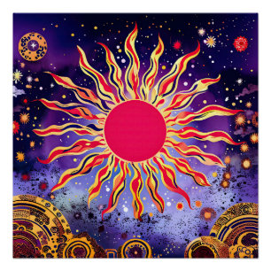 „Tanzendes Feuer des Kosmos“ Die Sonne Poster