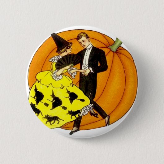 Tanzendes Halloween-Paar Button (Vorderseite)