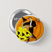 Tanzendes Halloween-Paar Button (Vorne & Hinten)