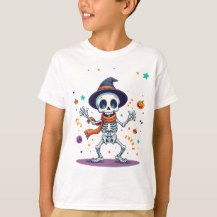 Tanzendes Halloween-Skelett-Kinder-T-Shirt Spaß T-Shirt