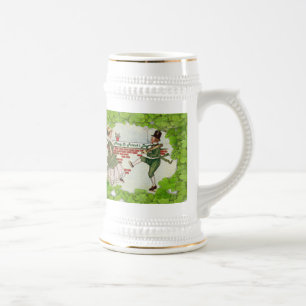 Tanzendes irisches Paar im Vintage-Stil Bierglas