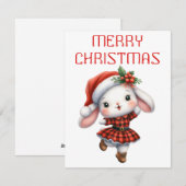 Tanzendes Kaninchen - Weihnachtskarte Feiertagskarte (Vorne/Hinten)