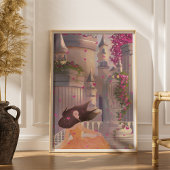 Tanzendes Mädchen beim Schloss Poster