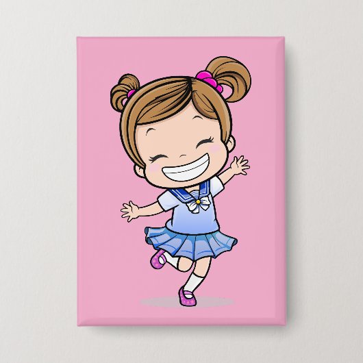 Tanzendes Mädchen Button (Vorderseite)