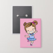 Tanzendes Mädchen Button (Vorderseite/Rückseite)