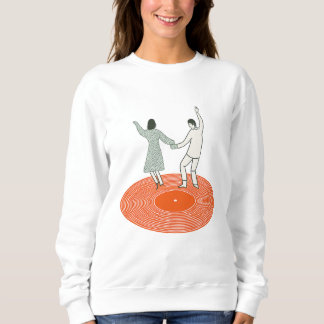 Tanzendes Paar Wandbild, Retro Plattenspieler Sweatshirt