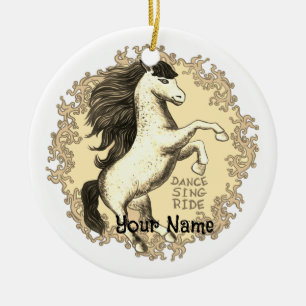 Tanzendes Pferd Keramik Ornament