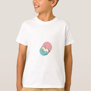 Tanzendes Rosa-Mähnen-Pony für Kinder T-Shirt