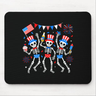 Tanzendes Skelett 4. Juli Amerika USA amerikanisch Mousepad