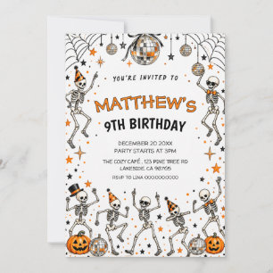 Tanzendes Skelett Disco Halloween Geburtstagsfeier Einladung