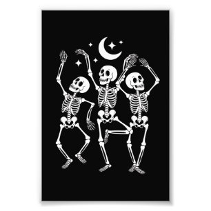 Tanzendes Skelett Frohes Halloween Herbst Schädel Fotodruck