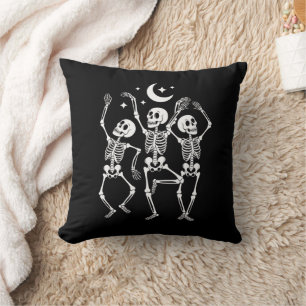 Tanzendes Skelett Frohes Halloween Herbst Schädel  Kissen