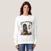 Tanzendes Skelett Halloween-Design Sweatshirt (Vorne ganz)