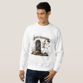 Tanzendes Skelett Halloween-Design Sweatshirt (Vorne ganz)