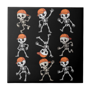 Tanzendes Skelett Kinder Halloween Fliese