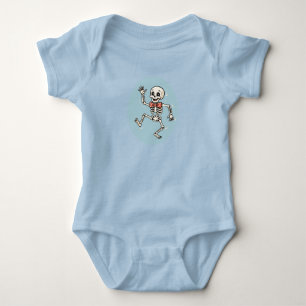 Tanzendes Skelett mit karierter Fliege Baby Strampler
