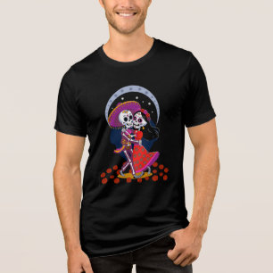 Tanzendes Skelett-Paar in mexikanischen Hüten Tri-Blend Shirt