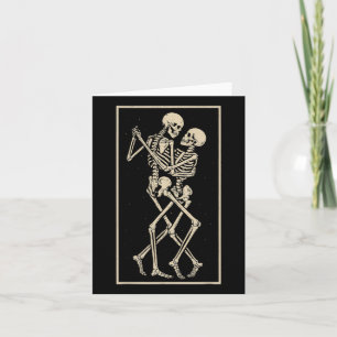 Tanzendes Skelett-Paar – romantisches Gothic Hallo Karte