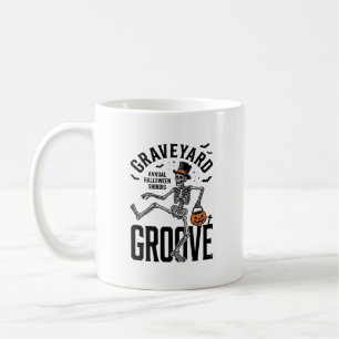 Tanzendes Skelett-Shirt mit Kürbis Vintage Hallowe Kaffeetasse