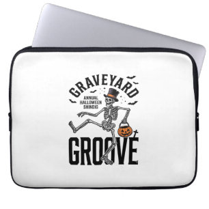 Tanzendes Skelett-Shirt mit Kürbis Vintage Hallowe Laptopschutzhülle